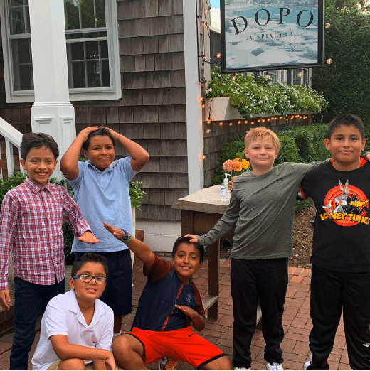 Group of children posing for picture